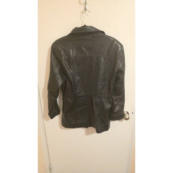 American People Leather Jacket Button Down Fall Jacket Womens Small Moto Gothic - Picture 2 of 9